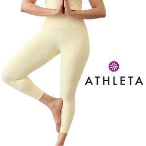 Athleta Transcend Rib 7/8 Leggings – Butter Yellow – Size Medium